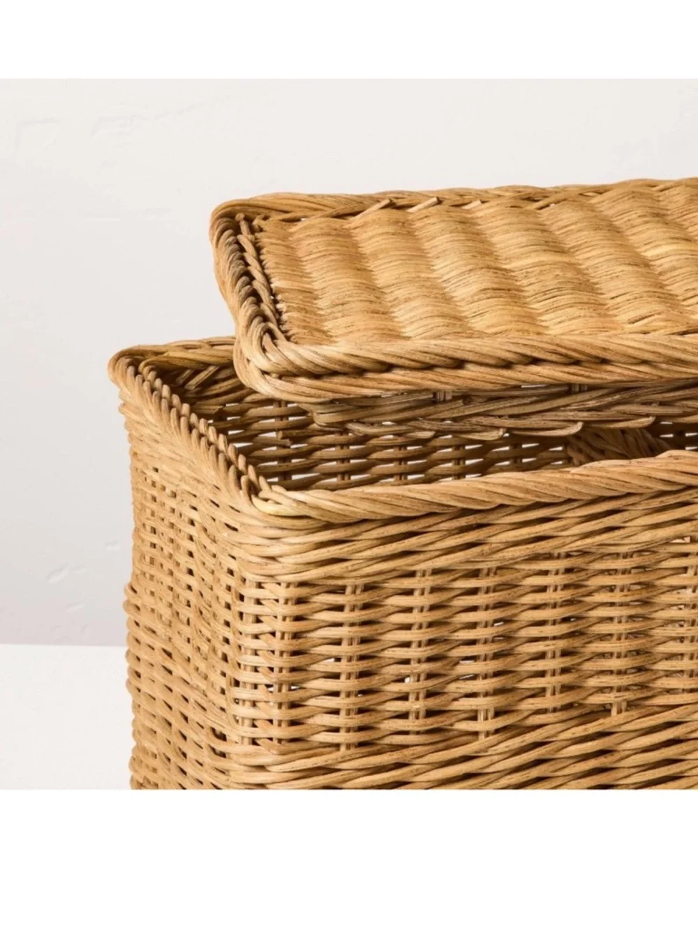 Hearth & Hand w/ Magnolia 8x15 Rattan Basket with Lid Lidded